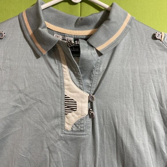 JAMIE SADOCK Gray Short Sleeve Women's Polo Shirt Size L - Picture 2 of 12